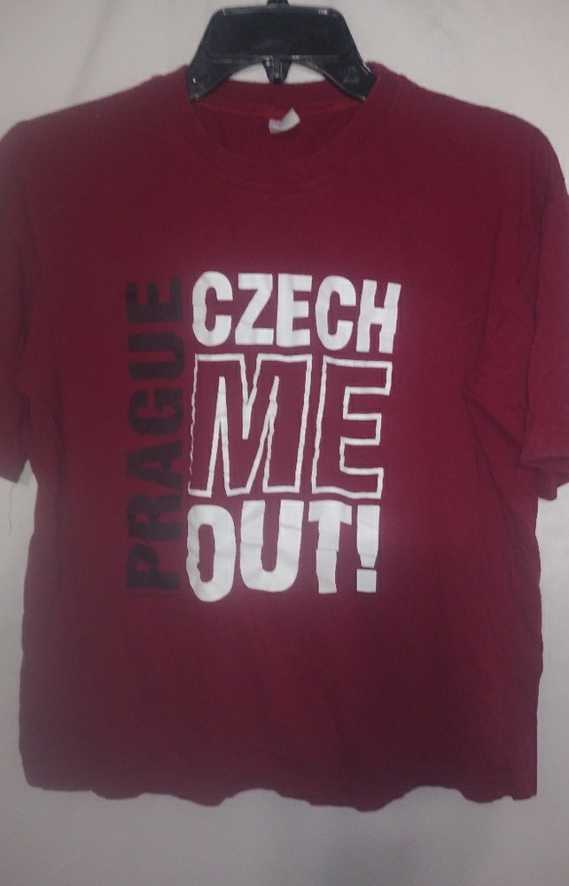 Memory Praha M Prague Chech Me Out Red White T Top